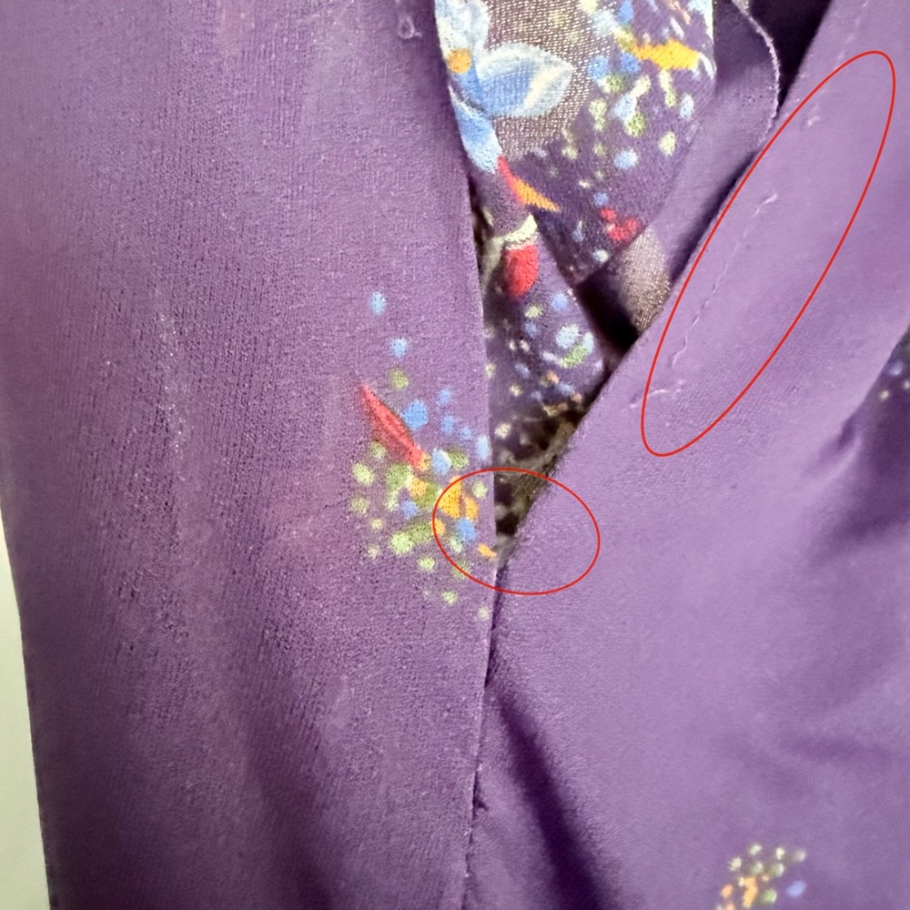 Vintage 1970s It’s A Lehigh Sheer Floral Wrap Midi Dress Purple Boho - Picture 14 of 15